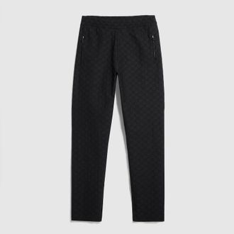 Gucci GG Jersey Jacquard Sportswear Pants, Size XL, Black, Ready-to-wear