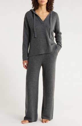 Nordstrom Cozy Hooded Lounge Set in Grey Charcoal Heather at Nordstrom, Size Medium