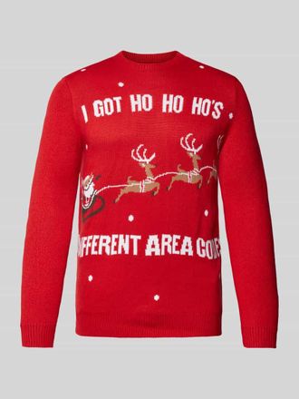Only & Sons Weihnachtspullover mit gerippten Abschl&uuml;ssen Modell XMAS in Rot, Gr&ouml;&szlig;e XXL
