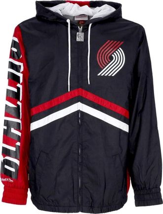 Mitchell & Ness Windbreaker Ski Jas met NBA Logo - Heren - Fitness - Zwart - M - Polyester - Fitness