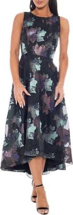 OLEG CASSINI Floral Brocade Sleeveless Dress in Black/Multi at Nordstrom Rack, Size X-Large