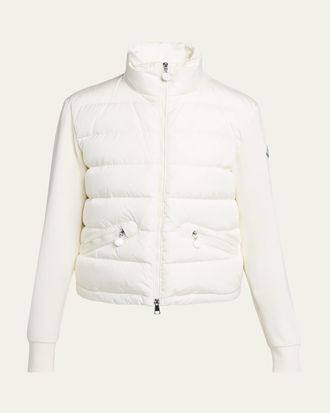 Moncler Quilted Nylon Zip-Up Cardigan