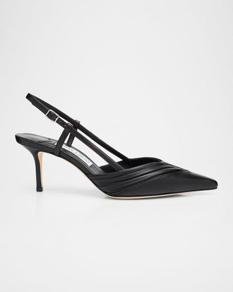 Jimmy Choo London Afia 65 Leather Slingback Pumps