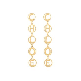 Chlo&eacute; Script Oorbellen - Dames - Oorbellen - Geel - ONE Size - Accessoires