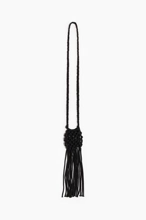 H&M Fringed Net Crossbody Bag in Black at Nordstrom
