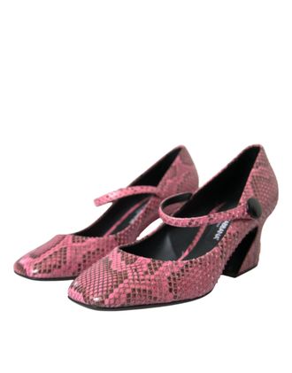 Dolce & Gabbana Python Leather Mary Jane Heel - Pink