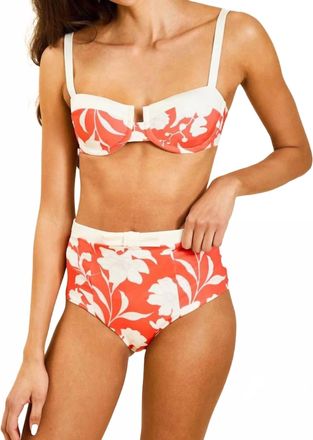 Mestiza New York Matera High Waist Bikini Bottom In Huckleberry Mandarin