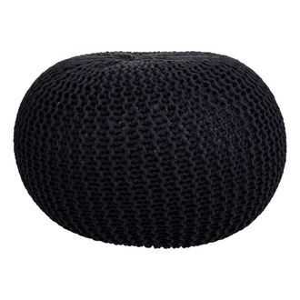 Wanderlust Deco Wanderlust Deco - Puff De Algod&oacute;n Trenzado Negro 45x45x30