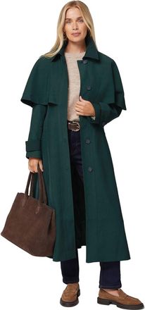Wallis Petite Belted Cape Coat, 14, Forest