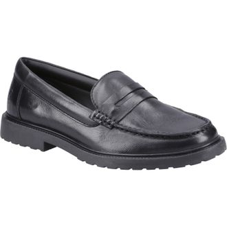 Hush Puppies Verity Slip On Leather WoMens Black Loafers - Size UK 9