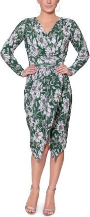Rachel Roy Printed Sylvia Wrap Midi Dress in Spruce Bloom at Nordstrom, Size Xx-Large