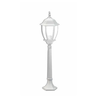 Trade Shop Trade Shop Traesio - Trade Shop - Lampione Giardino 870mm Lanterna In Vetro E27 Luce Esterno Alluminio Es39 Bianco