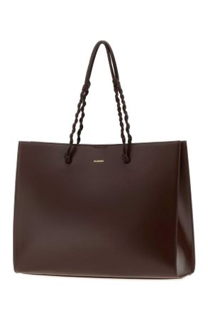 Jil Sander Womens Chocolate Leather Tangle Shopping Bag 205 Borse A Mano