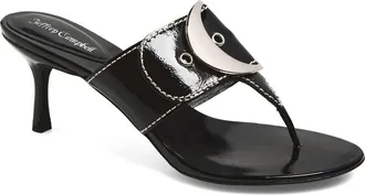 Jeffrey Campbell Solani Buckle Accent Sandal in Black Silver at Nordstrom, Size 5.5