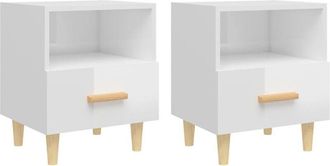 vidaXL Bedside Cabinets 2 pcs High Gloss White 40x35x47 cm Vidaxl
