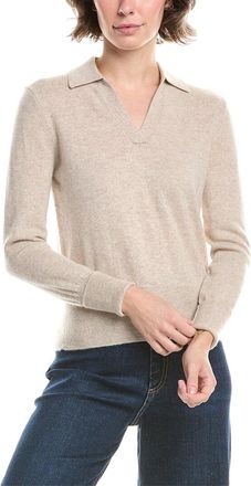 Forté Cashmere Fitted Cashmere Polo Sweater