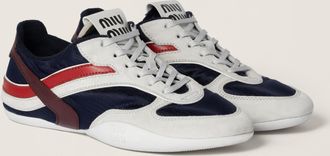 Miu Miu Gymnasium technical fabric and suede sneakers