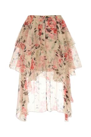 Loewe Womens Printed Silk Skirt Multicolor Exterior: Lining: Gonne