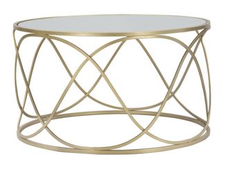 Mauro Ferretti Mesa de centro de metal dorado &oslash; 70x40 cm