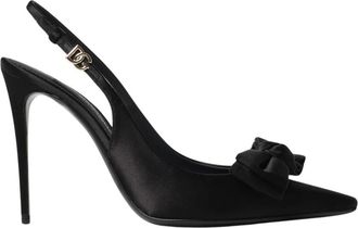 Dolce & Gabbana Dames, Schoenen, Zwart, Maat: 40 EU Satijn