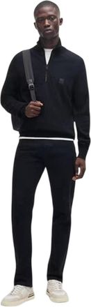 HUGO BOSS Kanobix-trui met kwartrits voor heren (Donkerblauw)
