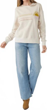 Sol Angeles Solstice Weekender Crew Neck Sweater In Ecru