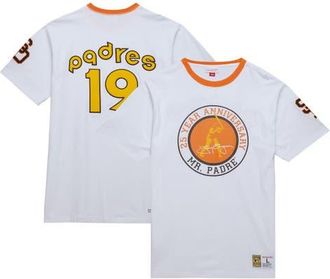Mitchell & Ness Mens Mitchell & Ness White San Diego Padres Cooperstown Collection Player Legends Ringer T-Shirt at Nordstrom, Size Xx-Large