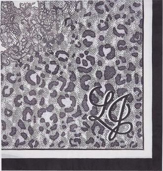 Liu Jo Foulard quadrato in poliestere con stampa floreale e logo