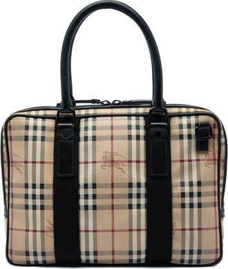 Burberry Pre-owned Burberry Haymarket Check Coated Canvas Business Bag Unisex Z14NO2OU9KY87PED