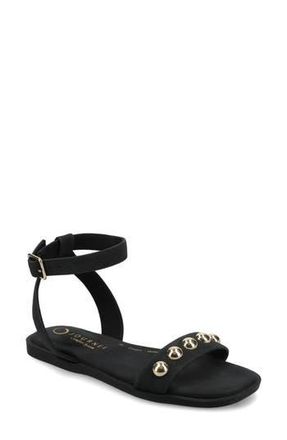 Journee Collection Primrose Studded Sandal in Black Nubuck at Nordstrom Rack, Size 9.5