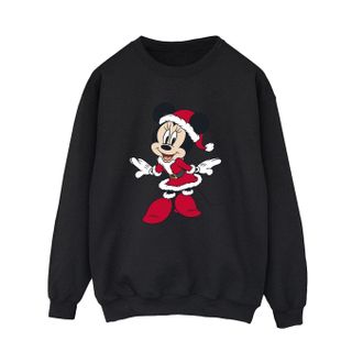 Disney Dames/Dames Minnie Mouse Kerst Sweatshirt (Zwart)