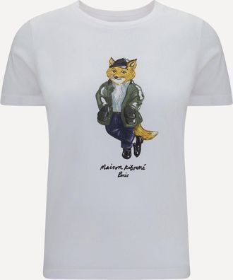Maison Kitsun&eacute; T-shirt in cotone con stampa logo Woman XS