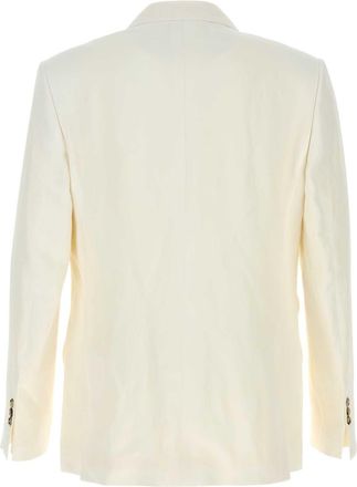 Ami Mens White Viscose Blend Blazer Blanccreme Linen Jacket