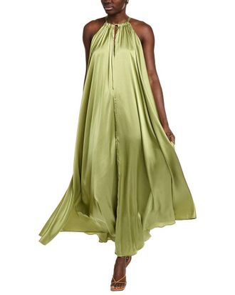 endless rose Halter Satin Bow Tie Maxi Dress