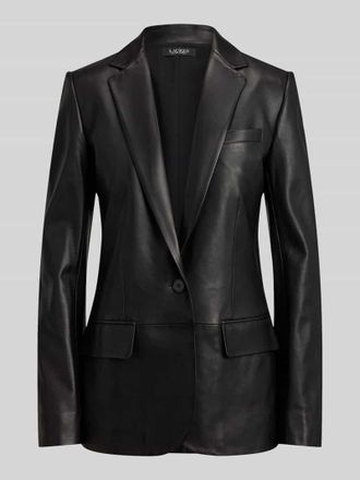 Lauren Ralph Lauren Regular Fit Blazer aus echtem Leder in Black, Gr&ouml;&szlig;e 34