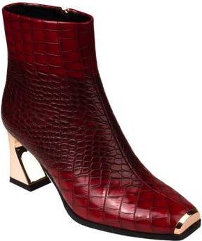 Ninety Union Lima Croc Embossed Boot in Wine at Nordstrom Rack, Size 4
