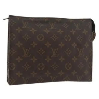 Louis Vuitton Pre-owned Clutches, female, Brown, Size: ONE SIZE Pre-owned Monogram Canvas Pouch