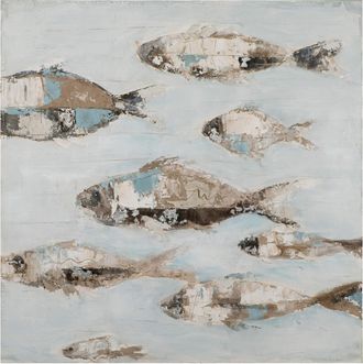 Schubiger M&ouml;bel Bild Fischschwarm in Hellblau