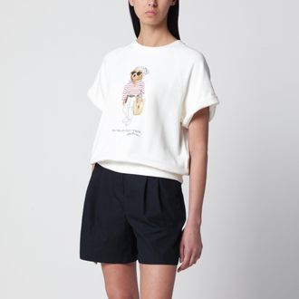 Polo Ralph Lauren Ivory Polo Bear short-sleeve cotton sweatshirt
