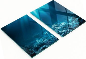 OEM Tablas De Servir De Cristal Para Cocina Con Gr&aacute;ficos Del Mundo Submarino, 2 X 40 X 52 Cm