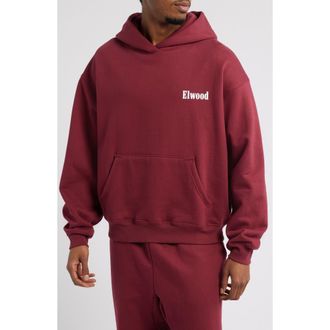 Elwood Trademark Logo Heavyweight Hoodie in Burgundy at Nordstrom, Size X-Small