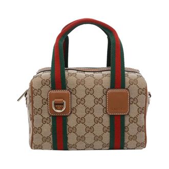 Gucci Mini GG Canvas Handtas - Dames - Tassen - Beige - Maat: ONE Size Katoen
