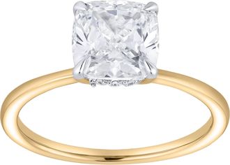 LuvMyJewelry Catherine 14K Gold 2.1 Ct Cushion Lab Grown Diamond Engagement Ring