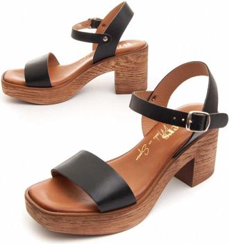 Purapiel Wikers Heel Sandal Praslin Zwart