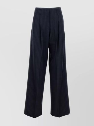 Golden Goose virgin wool high-rise wide-leg pinstripe trousers