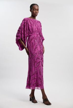 Karen Millen Embellished Maxi Dress in Purple at Nordstrom, Size 10