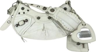 Balenciaga Pre-owned Shoulder Bags, female, White, Size: ONE SIZE Pre-owned Vintage Pochette Shoulder Bag