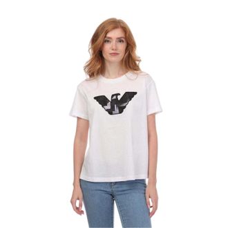 Emporio Armani Dames/Dames Geborduurd Logo T-shirt (Wit)