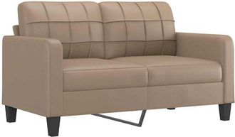 vidaXL Sof&aacute; de 2 plazas de cuero sint&eacute;tico color capuchino 140 cm Vidaxl