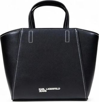 Karl Lagerfeld Tassen, Dames, Zwart, ONE Size, Metal Logo Mini Tote A3W30008